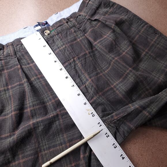 Tommy Hilfiger Pants Men 33 Plaid Straight Leg Pleated Waist Preppy Retro VTG - Picture 6 of 10